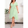 image:imagePlus Size Summer Dress  Casual Midi Eyelet V Neck A Line Dress for WomenSage Green