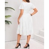 image:imagePlus Size Summer Dress  Casual Midi Eyelet V Neck A Line Dress for WomenWhite