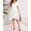 image:imagePlus Size Summer Dress  Casual Midi Eyelet V Neck A Line Dress for WomenWhite
