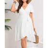 image:imagePlus Size Summer Dress  Casual Midi Eyelet V Neck A Line Dress for WomenWhite