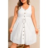 image:imageTalisea Plus Size Casual Summer Flowy Dress for WomenWhite