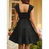 image:imageTalisea Womens Smocked Summer Dress Ruffle Strap Tiered Short SundressBlack