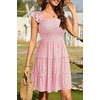 image:imageTalisea Womens Smocked Summer Dress Ruffle Strap Tiered Short SundressPink Floral