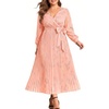 image:imagePlus Size Dress Wedding Guest Fall Formal Floral Long Sleeve Dresses WomenLight Pink