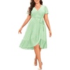image:imagePlus Size Summer Dress  Casual Midi Eyelet V Neck A Line Dress for WomenSage Green