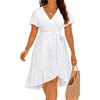 image:imagePlus Size Summer Dress  Casual Midi Eyelet V Neck A Line Dress for WomenWhite