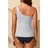 image:imageOne Shoulder Tankini Set Two Piece Tummy Control Swimsuit for WomenBlack Stripes