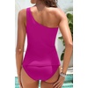 image:imageOne Shoulder Tankini Set Two Piece Tummy Control Swimsuit for WomenPink