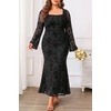 image:imagePlus Size Wedding Guest Dress Fall Floral Mermaid Cocktail Party DressBlack Floral