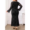 image:imagePlus Size Wedding Guest Dress Fall Floral Mermaid Cocktail Party DressBlack Floral