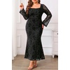 image:imagePlus Size Wedding Guest Dress Fall Floral Mermaid Cocktail Party DressBlack Floral