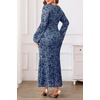 image:imagePlus Size Wedding Guest Dress Fall Floral Mermaid Cocktail Party DressBlue Floral