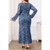 image:imagePlus Size Wedding Guest Dress Fall Floral Mermaid Cocktail Party DressBlue Floral