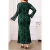 image:imagePlus Size Wedding Guest Dress Fall Floral Mermaid Cocktail Party DressGreen Floral