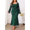 image:imagePlus Size Wedding Guest Dress Fall Floral Mermaid Cocktail Party DressGreen Floral