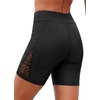 image:imageWomen Swim Shorts with Pockets  7 High Waisted Tummy Control BoyshortsBlack