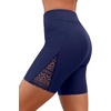 image:imageWomen Swim Shorts with Pockets  7 High Waisted Tummy Control BoyshortsNavy