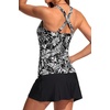 image:imageWomens Tankini Swimsuit with Skirt  Two Piece Bathing Suit with PocketsBlack Floral