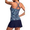 image:imageWomens Tankini Swimsuit with Skirt  Two Piece Bathing Suit with PocketsBlue Floral