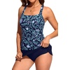 image:imageWomens Tankini Swimsuit with Skirt  Two Piece Bathing Suit with PocketsBlue Floral