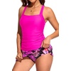 image:imageWomens Tankini Swimsuit with Skirt  Two Piece Bathing Suit with PocketsPink Floral