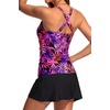 image:imageWomens Tankini Swimsuit with Skirt  Two Piece Bathing Suit with PocketsPurple Pink Leaves