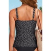 image:imageWomens Tankini Tops Only  Tummy Control Bathing Suit High Neck Swim TopBlack Leopard