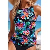 image:imageWomens Tankini Tops Only  Tummy Control Bathing Suit High Neck Swim TopColorful Floral