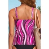 image:imageWomens Tankini Tops Only  Tummy Control Bathing Suit High Neck Swim TopPink Wavy Pattern