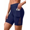image:imageWomen Swim Shorts with Pockets  7 High Waisted Tummy Control BoyshortsNavy