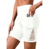 image:imageWomen Swim Shorts with Pockets  7 High Waisted Tummy Control BoyshortsWhite