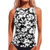 image:imageWomens Tankini Tops Only  Tummy Control Bathing Suit High Neck Swim TopBlack Flower