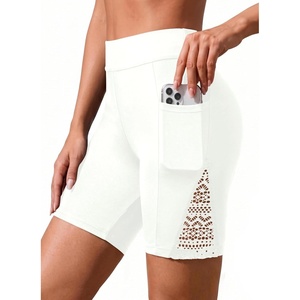 image:imageWomen Swim Shorts with Pockets  7 High Waisted Tummy Control BoyshortsWhite